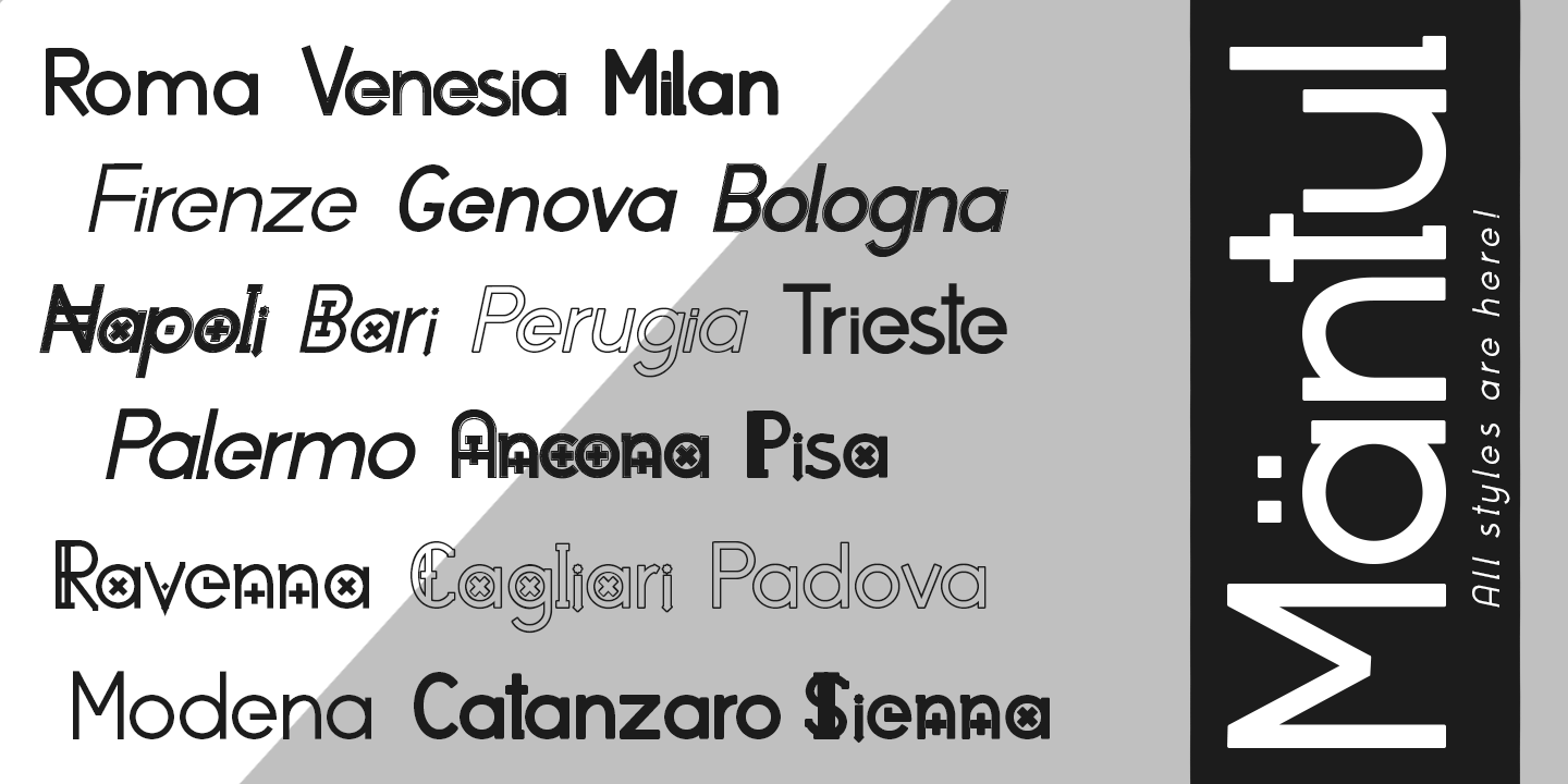 Пример шрифта Mantul Pro Italic